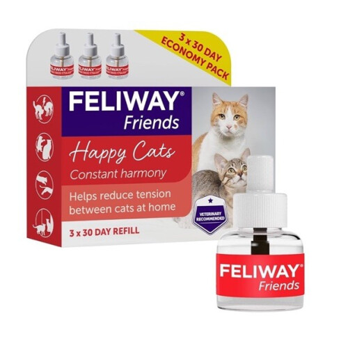 Feliway FELIWAY Friends 3 x 30 Day Refill 48ml Value Pack Constant Harmony Happy Cat