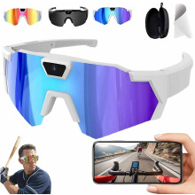 Baseball Glasses with Camera,4K POV Sports Smart Camera Sunglasses Record Video