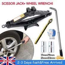 2.5T Scissor Jack + Extendable Wheel Wrench Brace Socket Car Van Tire Hand Tool