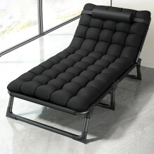 Sun Lounger Folding Recliner Chair Garden Outdoor Bed with Mattress And Pillow
