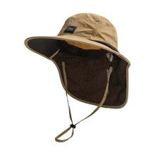 Unisex Wide Brim Bucket Hat Neck Flap Sun Protection Fishing Hiking