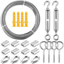 15M Garden Wire Rope Fence Heavy Duty 304 Stainless Steel Cable Railing Wire Kit