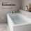 Modern Bathroom Single Ended 1700 x 750mm Straight Bath Square Acrylic White 2