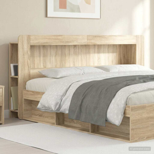 VidaXL vidaXL Headboard Cabinet with Storage Sonoma Oak Engineered Wood