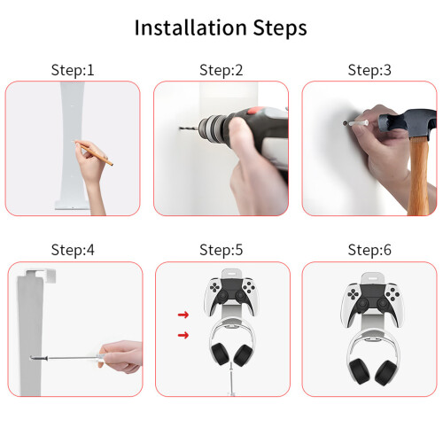 Wall Mount Bracket Consoles & Headphone Storage Solution Simple to Use for P5 1