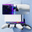 Stand for Game Console with Double Controller Storage Bracket and Light 6