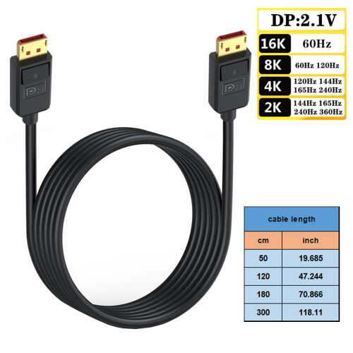2.1 Cable For Gaming Monitors And High Resolution Displays 180cm 2