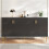 (Black, MDF) Black Wave Sideboard 152x40x75cm, Gold Accents 1