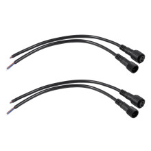 4x Maennlich Weiblich Stecker 2 Pin LED Wasserdichte Stecker Kabel Schwarz