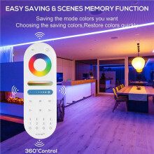 2X LM091 4-Zone 2.4G RF Remote Control Compatible with RGBW CCT RGB LED Dimming Controller Touch Screen 4 Channel