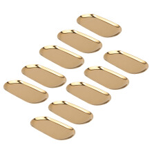 10X Metall Ablagefach Gold Oval Punktiert Obstteller Kleinteile Schmuck Display Tray Spiegel