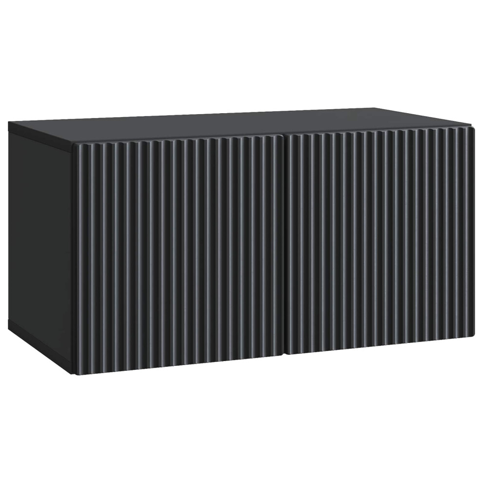 Vidaxl Wall-Mounted Tv Cabinet Black 59.5 X 31 X 30 Cm Engineered Wood