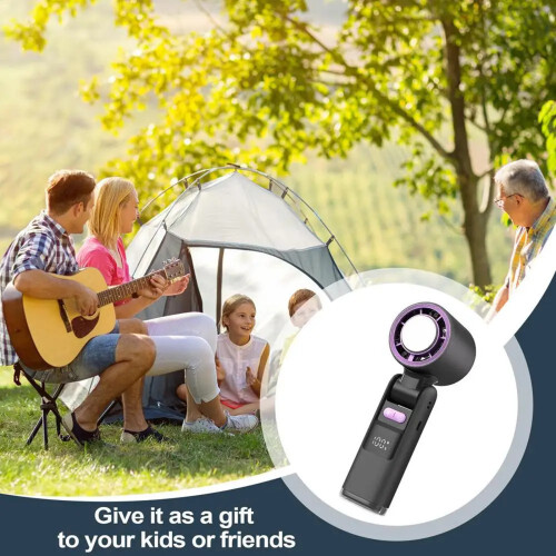 Portable Handheld Fan Adjustable Speed Cooling Fan Foldable High Speed Fan Silver white 2