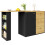 (Black) Extendable Bar Table 138-204x39x104cm Rotating 12
