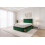 (Small Single, Emerald) Ellis Plush Bed Set With Mattress, 2 Drawers Same Side & 24"Headboard 1