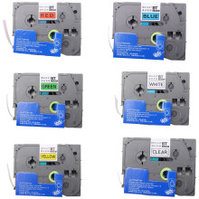 6PCS 12Mm TZe131 TZe231 TZe431 TZe531 TZe631 TZe731 Lableing Tapes for P-Press PT-D210 PT-H110 PT-D600 Printers