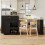 (Black, MDF) Extendable Bar Table 122.5-195.5x70x93.8cm Black 5