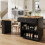 (Black, MDF) Extendable Bar Table 122.5-195.5x70x93.8cm Black 12