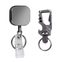Office Lanyard Clip Keychain Name Tag Holder Keyring Id Card Key Ring Cord Reel Retract Pull Key  Badge