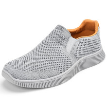 Men’s Slip-On Running Training Sport Shoes Grey 40 EU — men's slip on shoes, grey athletic shoes, running footwear