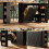 Swivel Sideboard with Shelves – Black Finish 1