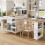 (White, MDF) Extendable Bar Table 122.5-195.5x70x93.8cm White 2