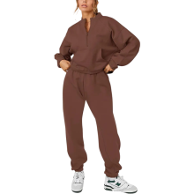 Women’s Tracksuit Set Hoodie Pants Cotton Sporty Stylish Brown XL — women's cotton tracksuit, women's sports set