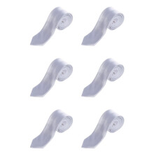 6X Polyesterue45cm Krawatte Schlips 2 Zoll Schmal Weiss Unisex