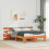 VidaXL vidaXL Bed Frame with Headboard Brown 135 x 190 cm Solid Pine Wood 1