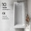 Bathroom Single Ended 1700x750 Square Bath Front End Panel Acrylic White Modern 4
