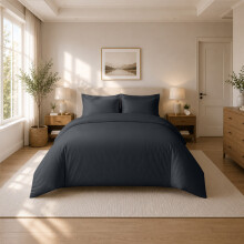 (King (230x220cm), Charcoal) Luxury Dyed Duvet Cover Set | 100% Soft Microfiber Bedding | Matching Pillowcases Included