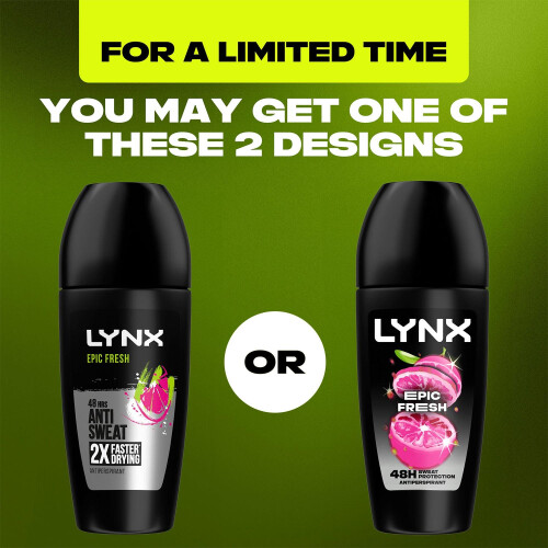 Lynx Lynx Epic Fresh Anti-Perspirant Roll On Deodorant 50ml, 30 Pack 2