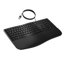 HP 480 Comfort Wired Ergonomic Keyboard - With Cushioned Palm Rest and