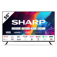 SHARP 50 Inch TV 4K Ultra HD HDR Frameless Roku TV LED Television 50FJ2K