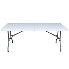 6ft Folding Trestle Table White Party Picnic BBQ Carry Outdoor Stall Table 1.8m