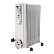 11 Fin Oil Filled Radiator 2500W Electric Heater With Timer 3 Heating Thermostat