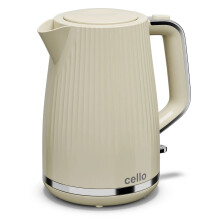 Cello 3kw 1.7 Litre Rapid Boil Cordless Jug Kettle Textured Cream and Chrome
