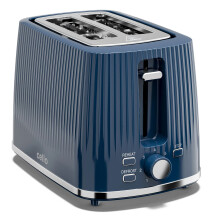 Cello 2 Slice Toaster Extra Wide Slots 6 Levels 3 Function Textured Design BLUE