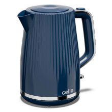 Cello 3kw 1.7 Litre Rapid Boil Cordless Jug Kettle Textured Blue and Chrome