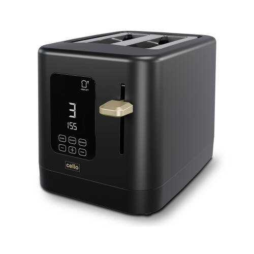 Cello Cello TR185 Digital 2 Slice Toaster Touch Control 800w Wide Slots Bagel Function