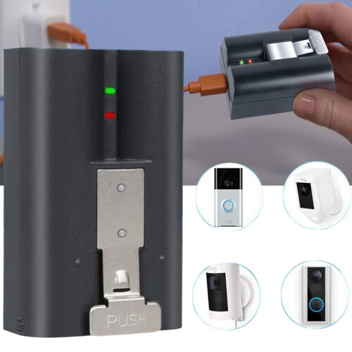 Doorbell Quick Release Battery Pack for Ring Doorbell 2/3/4 with Indicator Light