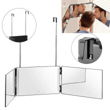 3 Way Mirror Folding Mirror Self Make up Back View Adjustable Tri fold with LED