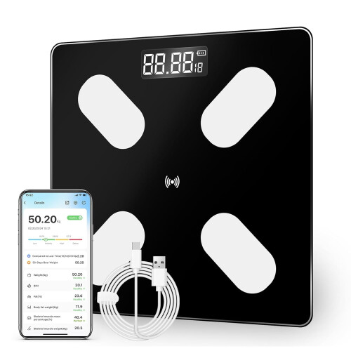 Bluetooth Weighing Scale With App Connection Body Fat BMI Weight Analyzer Scales