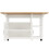 (White, MDF) White Kitchen Island with Wood Grain 6
