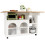 (White, MDF) White Kitchen Island with Wood Grain 7