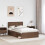 VidaXL vidaXL Bed Frame with Headboard Brown Oak 120 x 200 cm Solid Pine Wood 5