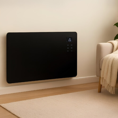 electriq 2000W Smart Designer Glass Panel Heater - Wall Mountable & Bathroom Saf