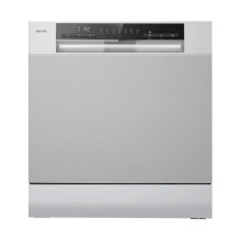 electriQ Table Top Dishwasher 8 Place Setting Auto Open Drying Quick Wash Silver