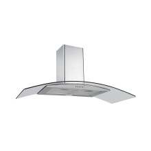 electriQ 100cm Curved Glass Chimney Cooker Hood - Stainless Steel EIQCURV100EN