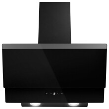 electriQ 60cm Angled Hood with Touch Control – Black Glass
